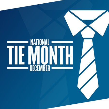 December is National Tie Month. Holiday concept. Template for background, banner, card, poster with text inscription. Vector illustration.のイラスト素材
