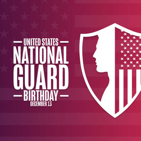 United States National Guard Birthday. December 13. Holiday concept. Template for background, banner, card, poster with text inscription.のイラスト素材