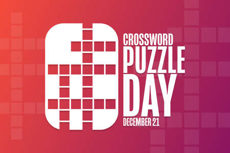 Crossword Puzzle Day. December 21. Holiday concept. Template for background, banner, card, poster with text inscription. Vector illustration.のイラスト素材