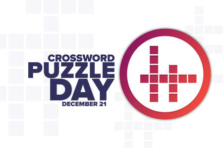Crossword Puzzle Day. December 21. Holiday concept. Template for background, banner, card, poster with text inscription. Vector illustration.のイラスト素材