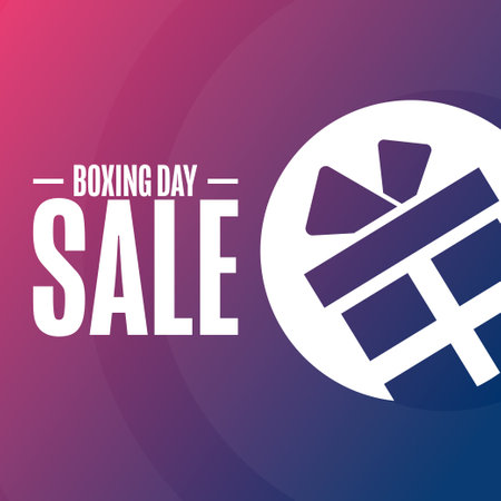 Boxing Day Sale. Holiday concept. Template for background, banner, card, poster with text inscription. Vector EPS10 illustration.のイラスト素材