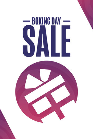 Boxing Day Sale. Holiday concept. Template for background, banner, card, poster with text inscription. Vector EPS10 illustration.のイラスト素材
