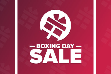 Boxing Day Sale. Holiday concept. Template for background, banner, card, poster with text inscription. Vector EPS10 illustration.のイラスト素材