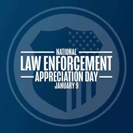 National Law Enforcement Appreciation Day. January 9. Holiday concept. Template for background, banner, card, poster with text inscription. Vector EPS10 illustration.のイラスト素材