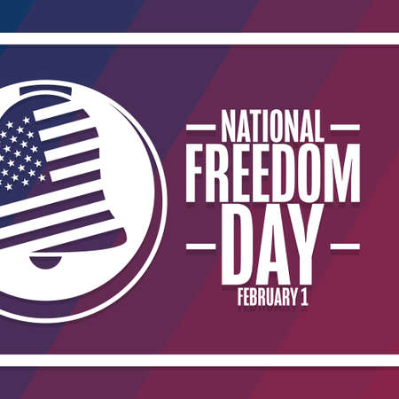 National Freedom Day. February 1. Holiday concept. Template for background, banner, card, poster with text inscription. Vector EPS10 illustration.のイラスト素材
