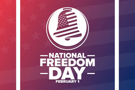 National Freedom Day. February 1. Holiday concept. Template for background, banner, card, poster with text inscription. Vector EPS10 illustration.のイラスト素材
