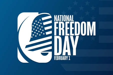 National Freedom Day. February 1. Holiday concept. Template for background, banner, card, poster with text inscription. Vector EPS10 illustration.のイラスト素材