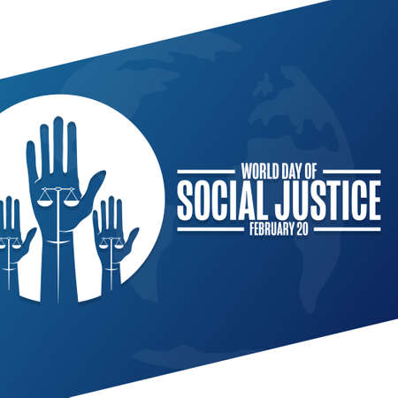 Day of Social Justice. February 20. Holiday concept. Template for background, banner, card, poster with text inscription. Vector  illustration.のイラスト素材