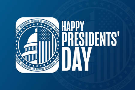 Happy Presidents Day. Holiday concept. Template for background, banner, card, poster with text inscription. Vector  illustration.のイラスト素材