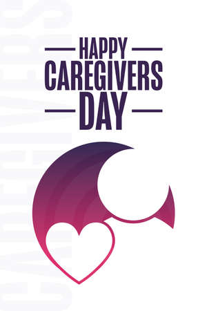 Happy Caregivers Day. Holiday concept. Template for background, banner, card, poster with text inscription. Vector EPS10 illustration.のイラスト素材