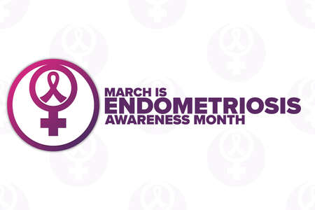 March is Endometriosis Awareness Month. Holiday concept. Template for background, banner, card, poster with text inscription. Vector illustration.のイラスト素材