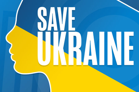 Save Ukraine. Template for background, banner, poster with text inscription. Vector EPS10 illustration.のイラスト素材
