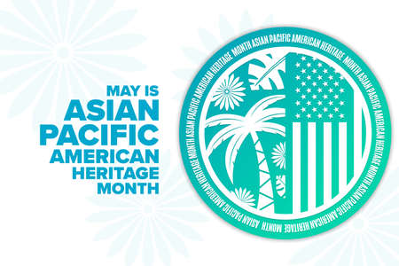 May is Asian Pacific American Heritage Month. Holiday concept. Template for background, banner, card, poster with text inscription. Vector EPS10 illustration.のイラスト素材