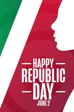 Happy Republic Day in Italy. June 2. Holiday concept. Template for background, banner, card, poster with text inscription. Vector EPS10 illustration.のイラスト素材