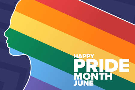 Happy Pride Month. LGBT. June. Holiday concept. Template for background, banner, card, poster with text inscription. Vector EPS10 illustration.のイラスト素材