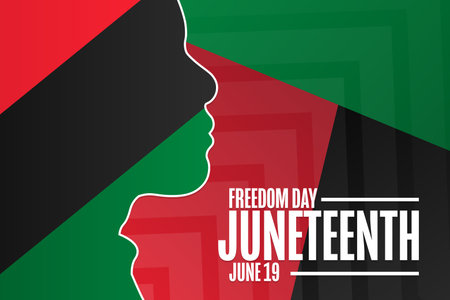 Juneteenth. Freedom Day. June 19. Holiday concept. Template for background, banner, card, poster with text inscription. Vector EPS10 illustration.のイラスト素材
