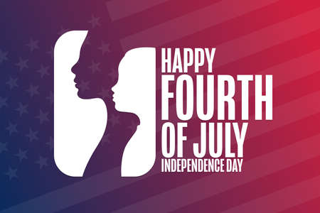 Happy Independence Day. 4th of July. USA. Holiday concept. Template for background, banner, card, poster with text inscription. Vector EPS10 illustration.のイラスト素材