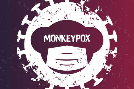 Monkeypox outbreak. 2022. Template for background, banner, poster with text inscription. Vector...