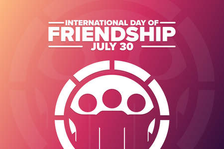 International Day of Friendship. July 30. Holiday concept. Template for background, banner, card, poster with text inscription.のイラスト素材