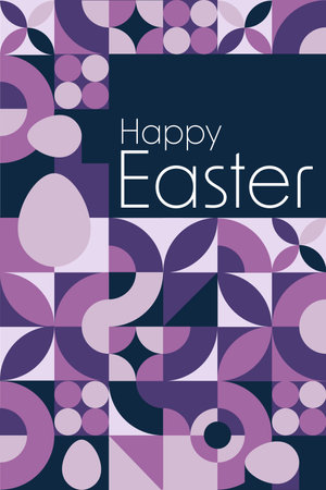 Happy Easter. Holiday concept. Template for background, banner, card, poster with text inscription. Vector EPS10 illustration.のイラスト素材