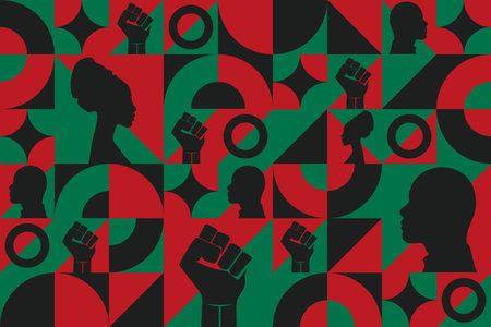 Juneteenth. Freedom Day. June 19. Seamless geometric pattern. Template for background, banner, card, poster. Vector EPS10 illustration.のイラスト素材