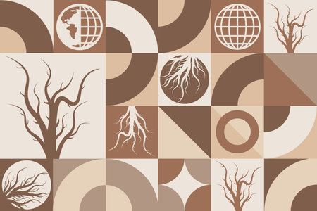 World Day to Combat Desertification and Drought. June 17. Seamless geometric pattern. Template for background, banner, card, poster.のイラスト素材