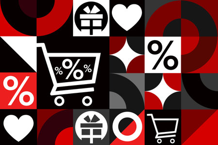 Black Friday. Seamless geometric pattern. Template for background, banner, card, poster. Vector EPS10 illustration.のイラスト素材