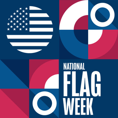 National Flag Week. Holiday concept. Template for background, banner, card, poster with text. Vector EPS10 illustration.のイラスト素材