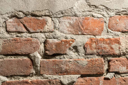 Texture of a brick wall. The old wall.の写真素材