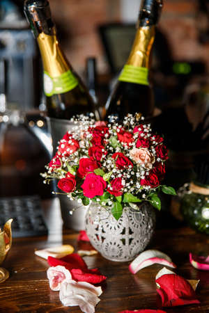 romantic mood in the barの写真素材
