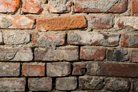 Texture of a brick wall. The old wall.の写真素材