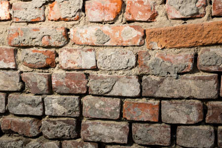 Texture of a brick wall. The old wall.の写真素材