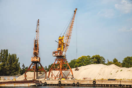 mining crane on construction site - stock photoの写真素材