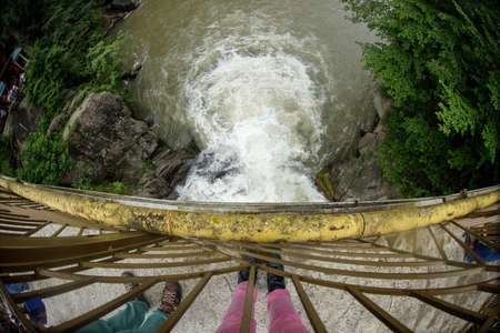 Waterfall Probiy, Carpathians, Yaremcheの写真素材