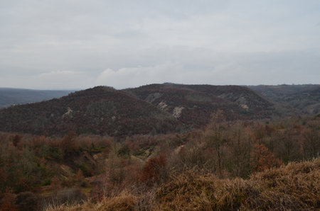 Autumn landscape of the Crimean peninsula, Ukraine, in the mountainsの写真素材