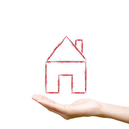 Home on handの写真素材