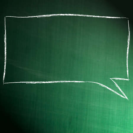 Thought bubble drawing on blackboardの写真素材