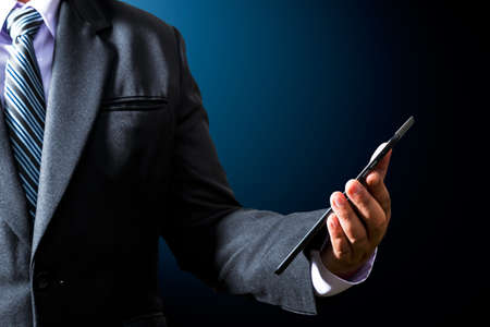 Businessman using a tablet computer