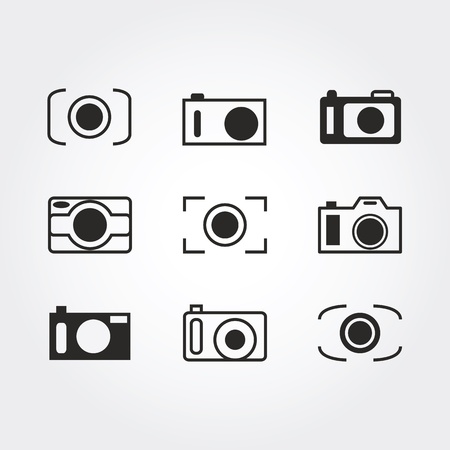 camera iconsの写真素材