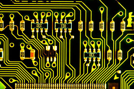 Processor and motherboard, circuit of high technology.の写真素材