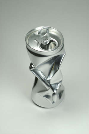 Broken metal Can. Aluminium package.の写真素材