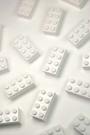 Withe building block on white backgroundの写真素材