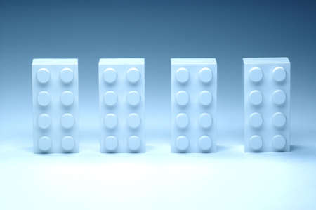 Withe building block on white background