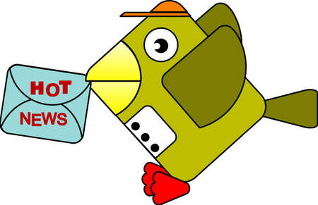 The bird delivering hot newsのイラスト素材