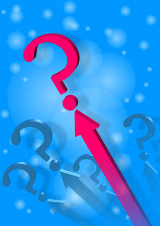 question marks in winter timeの写真素材