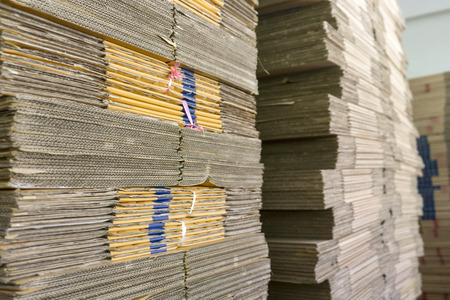 Warehouse for storage of brown paper box For shippingの写真素材