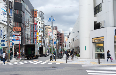 OSAKA, JAPAN - Oct 25, 2017: Namba Shopping area. Namba naka 2 Street is located next to famous entertainment area at Osaka,Japanのeditorial素材