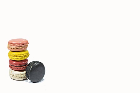 Macaroons stack isolated on white.の写真素材