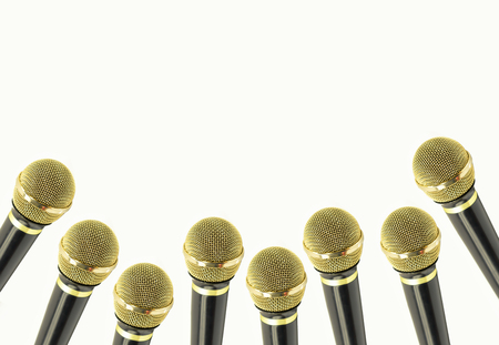 Microphone isolated on white background. Journalism concept.の写真素材