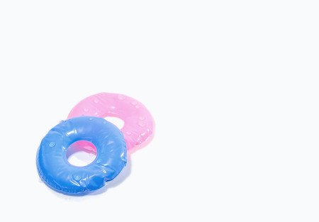 Swim ring with yellow For swimming in the pool.